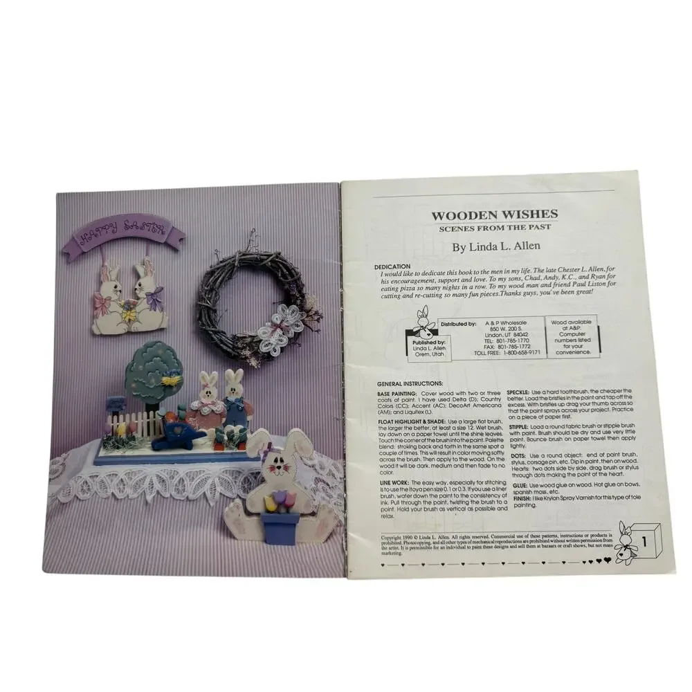 Vintage Wooden Wishes Scenes From The Past Craft Instruction Booklet 1990 Paint